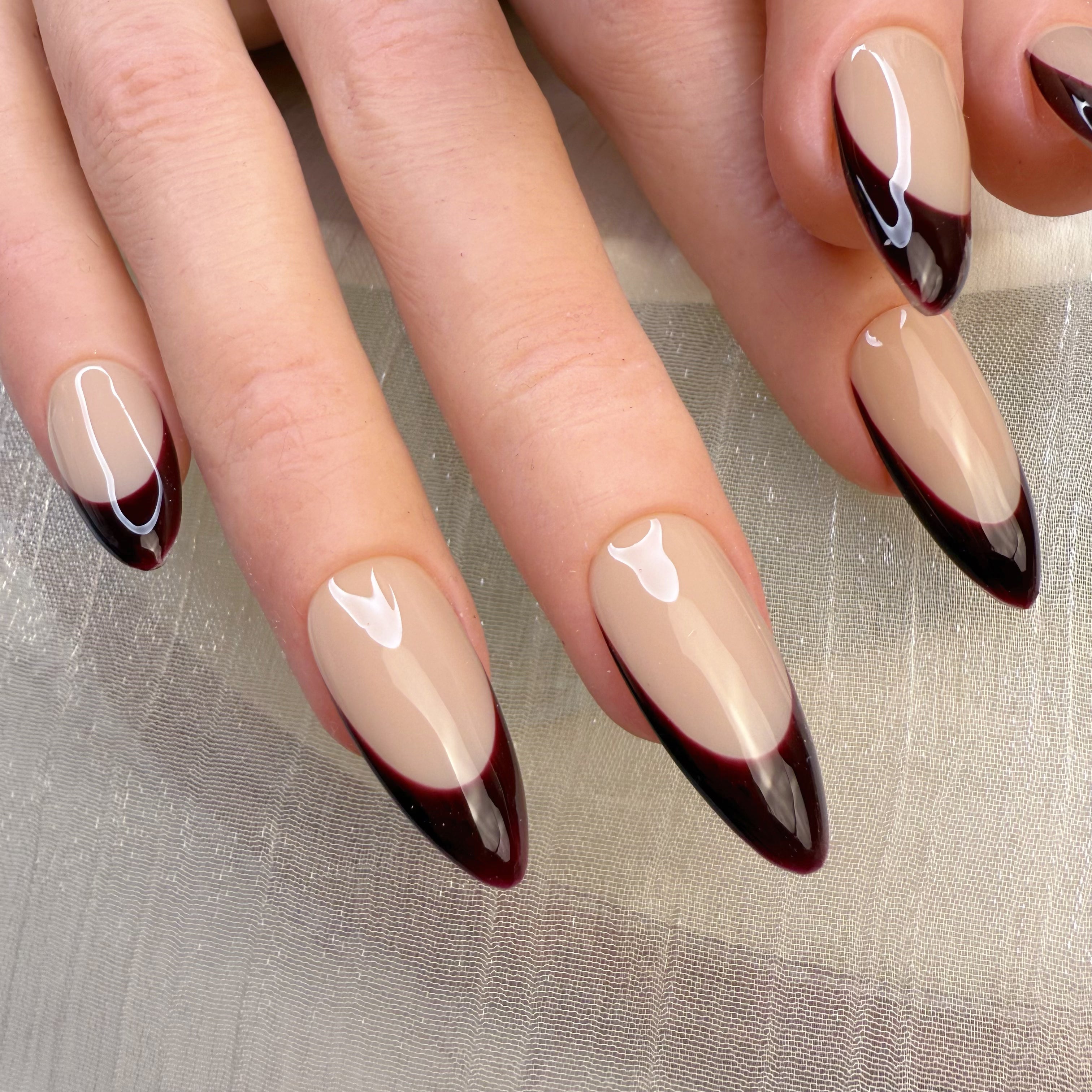 Oxblood Red French Tip
