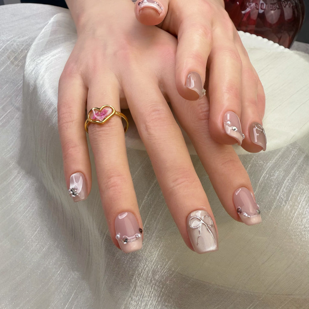 Glazed Bow & Pearls