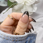 Black French Tip( Short Almond)
